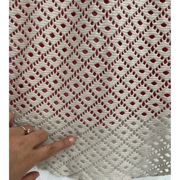 Free People Shirt Womens Small Salmon Pink Button Down With Crochet Lace Back - Picture 7 of 8